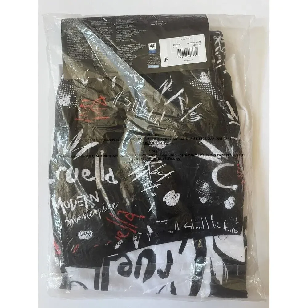 Disney Cruella Short Sleeve T-Shirt Sleep Shorts Socks 3 Piece Set Size XS (0-2) - Picture 5 of 7